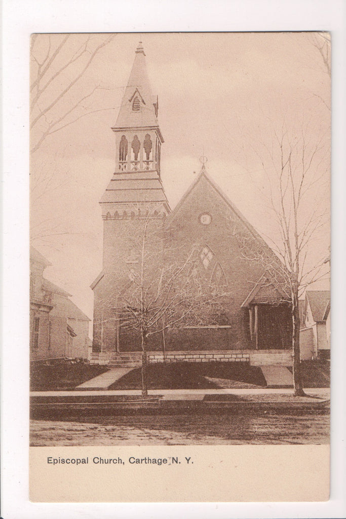 NY, Carthage - Episcopal Church, vintage Phill Zecher postcard - w02598