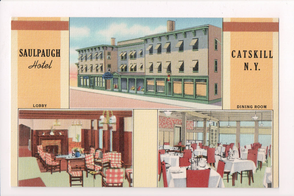 NY, Catskill - Saulpaugh Hotel, Dining Room, lobby - D17424