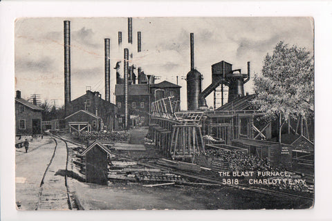 NY, Charlotte - Blast Furnace Yard postcard - D17199