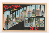 NY, CHAUTAUQUA LAKE - Greetings from - Large Letter @1948 postcard - D17360