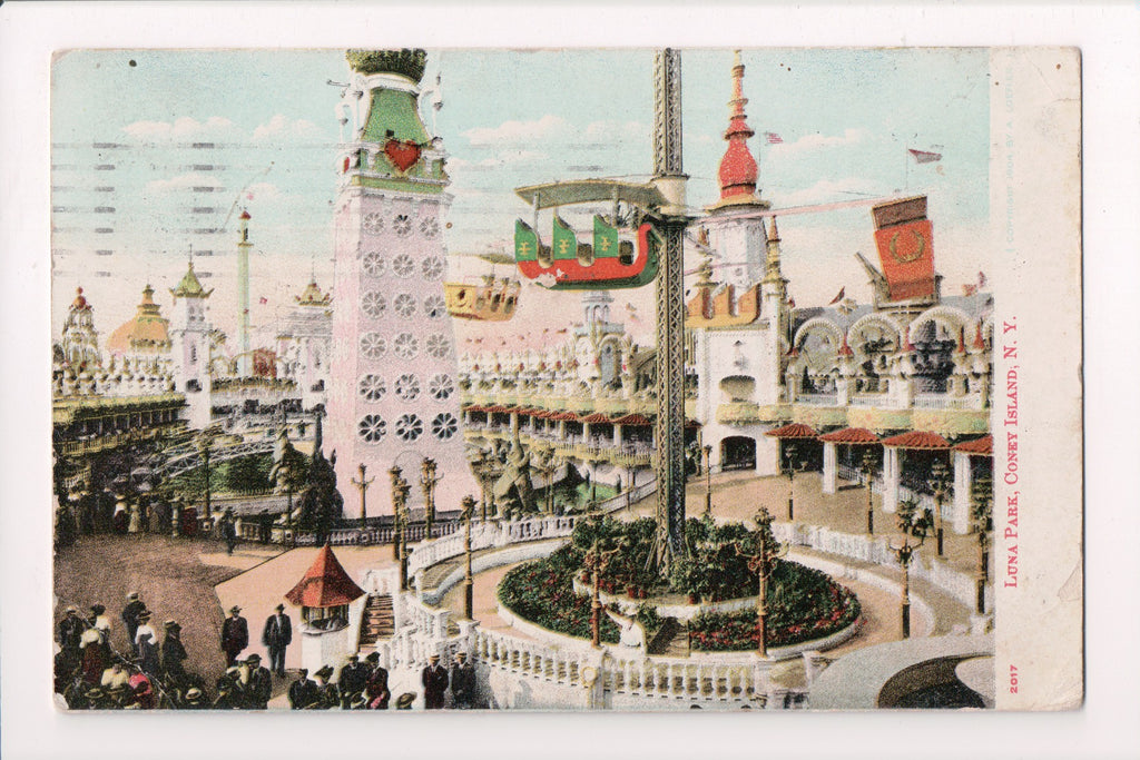 NY, Coney Island - Luna Park - @1908 CONEY ISLAND station cancel - D07035
