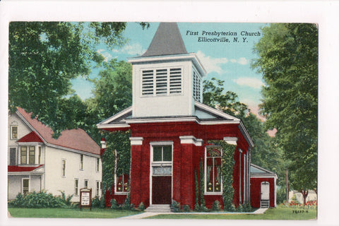 NY, Ellicottville - First Presbyterian Church postcard - D17417