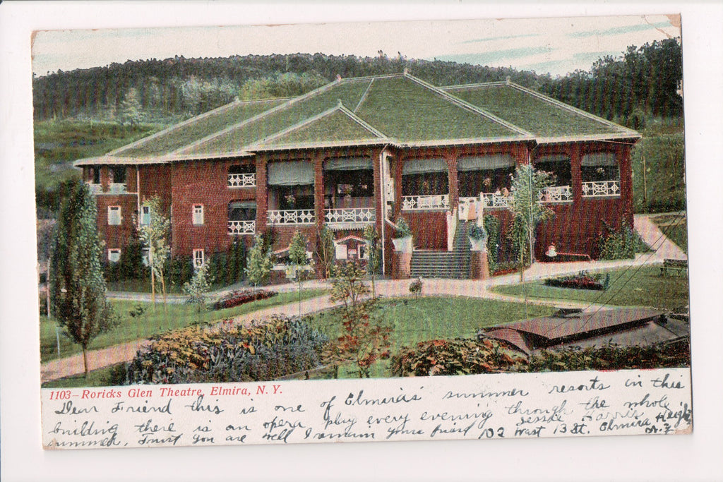 NY, ELMIRA  - Roricks Glen Theatre postcard - w04972