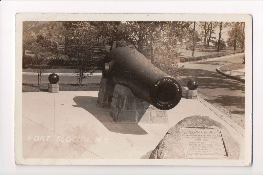 NY, Fort Slocum - 15 inch Rodman Gun closeup - RPPC - 606290-2