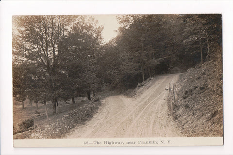 NY, Franklin - The Highway (is a dirt road) RPPC postcard - C08619