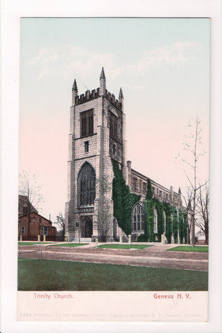 NY, Geneva - Trinity Church, vintage postcard - D17074