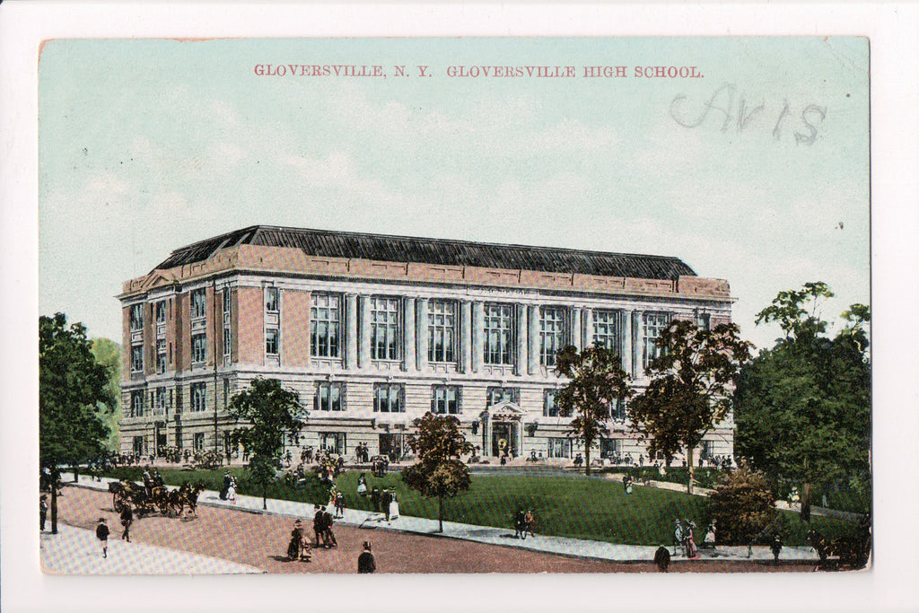 NY, GLOVERSVILLE - High School, @1908 Langsdorf postcard - D17248