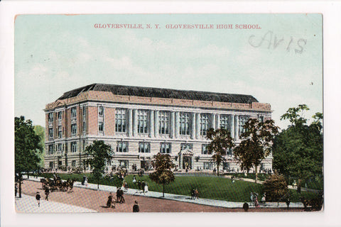 NY, GLOVERSVILLE - High School, @1908 Langsdorf postcard - D17248