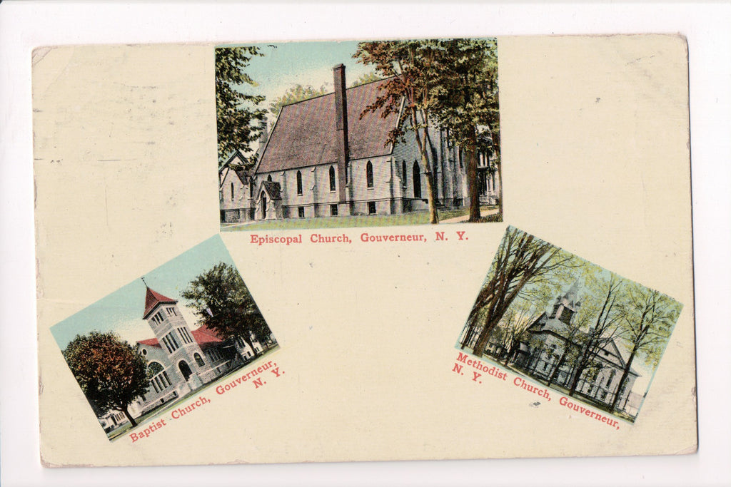 NY, GOUVERNEUR - Episcopal, Baptist and Methodist Churches - D17206