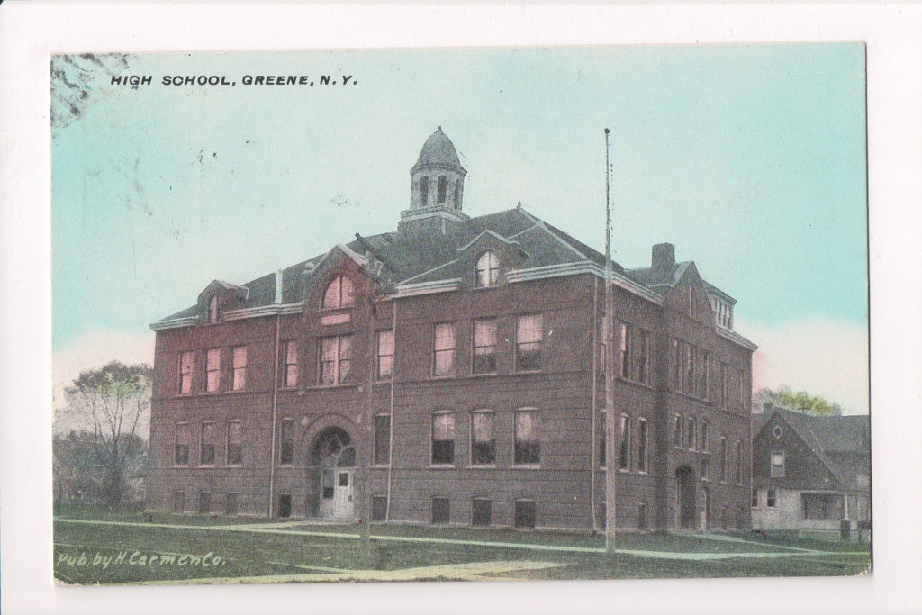NY, GREENE - High School, H Carmen postcard - D17082