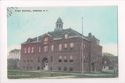 NY, Greene - High School, H Carmen postcard - D17082