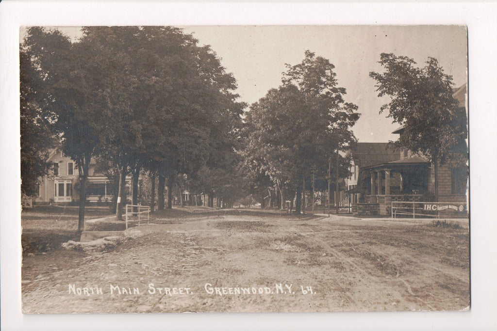 NY, Greenwood - North Main Street, I H C Harvesting Machine Co - RPPC - D17032