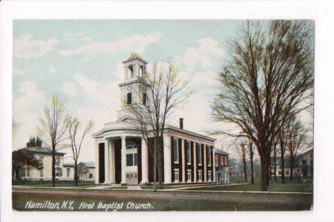 NY, Hamilton - First Baptist Church postcard - D17056