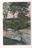 NY, Hensonville - Lovers Retreat, couple on a rock - postcard - sw0245