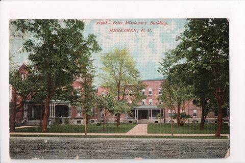 NY, Herkimer - Folts Missionary Building, vintage postcard - D17040