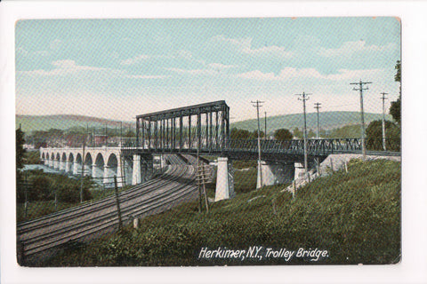 NY, Herkimer - Trolley Bridge (steel) closeup postcard - D17387