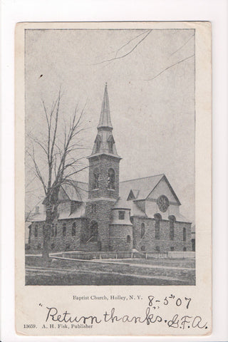 NY, Holley - Baptist Church - A H Fisk postcard - D17211
