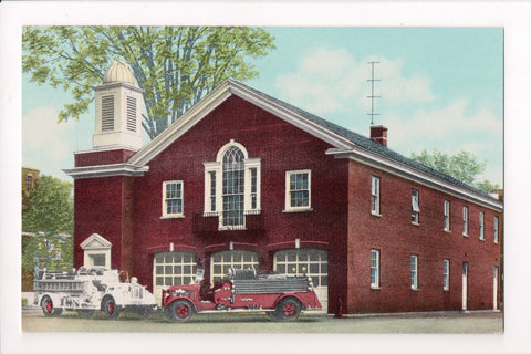 NY, Homer - Fire Station, Fire Trucks with 1 being white - D17205