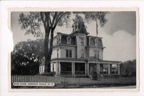 NY, HOOSICK FALLS - Elks Club - w02708 - A T Reynolds postcard **DAMAGED / AS IS