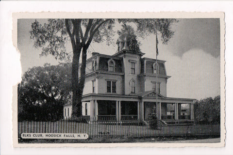 NY, Hoosick Falls - Elks Club - w02708 - A T Reynolds postcard **DAMAGED / AS IS