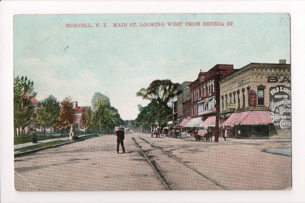 NY, HORNELL - Main Street, Newsom Groceries, Goff? - D17236