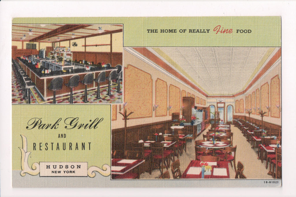 NY, HUDSON - Park Grill and Restaurant interior, W S Stilson - D17235