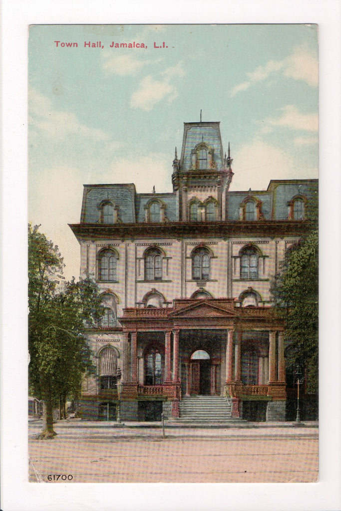 NY, JAMAICA - Town Hall closeup - @1919 postcard, Long Island - C04331