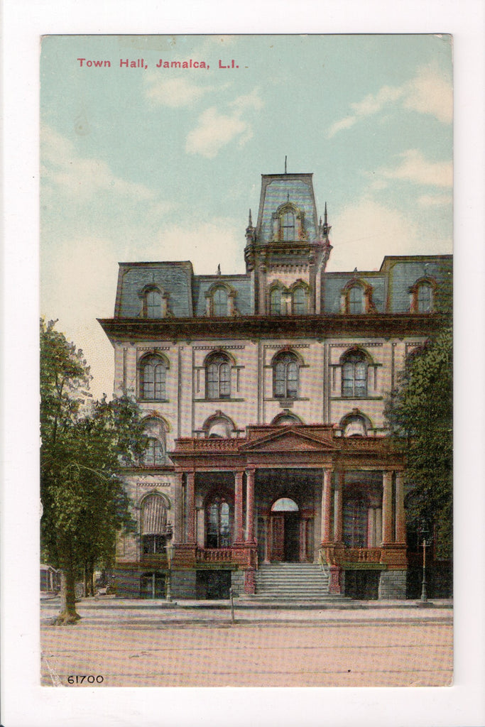 NY, Jamaica - Town Hall closeup - @1919 postcard, Long Island - C04331
