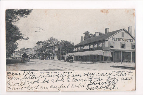 NY, JAMAICA - Fulton St, Pettits Hotel, Long Island - B17012
