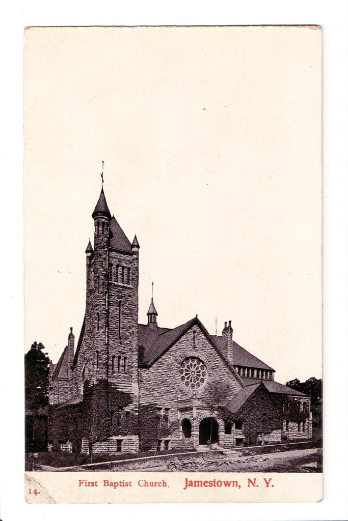 NY, JAMESTOWN - First Baptist Church postcard - D17054
