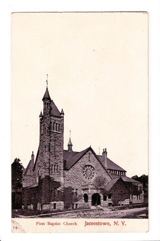 NY, JAMESTOWN - First Baptist Church postcard - D17054