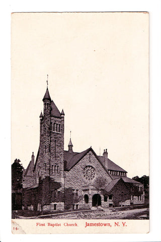 NY, Jamestown - First Baptist Church postcard - D17054