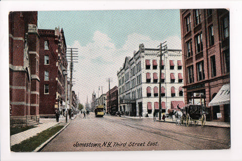 NY, Jamestown - Third Street East postcard - D17053