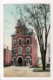 NY, JOHNSTOWN - Fire Dept and City Hall, Firemen postcard closeup - A12057
