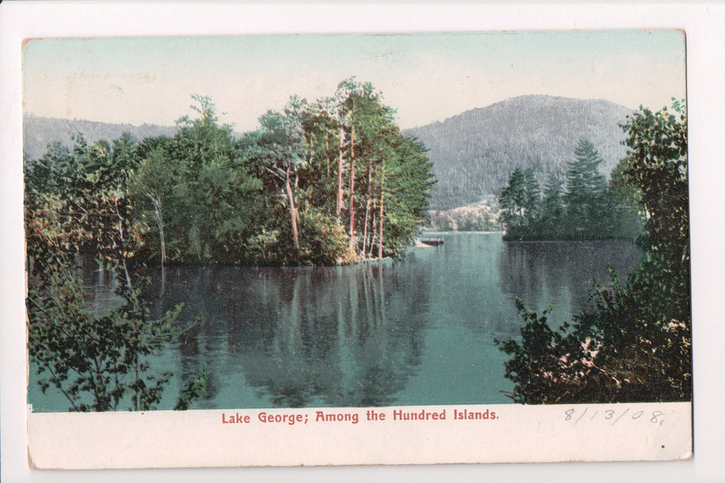 NY, LAKE GEORGE - Among the Hundred Islands, @1908 postcard - A17011