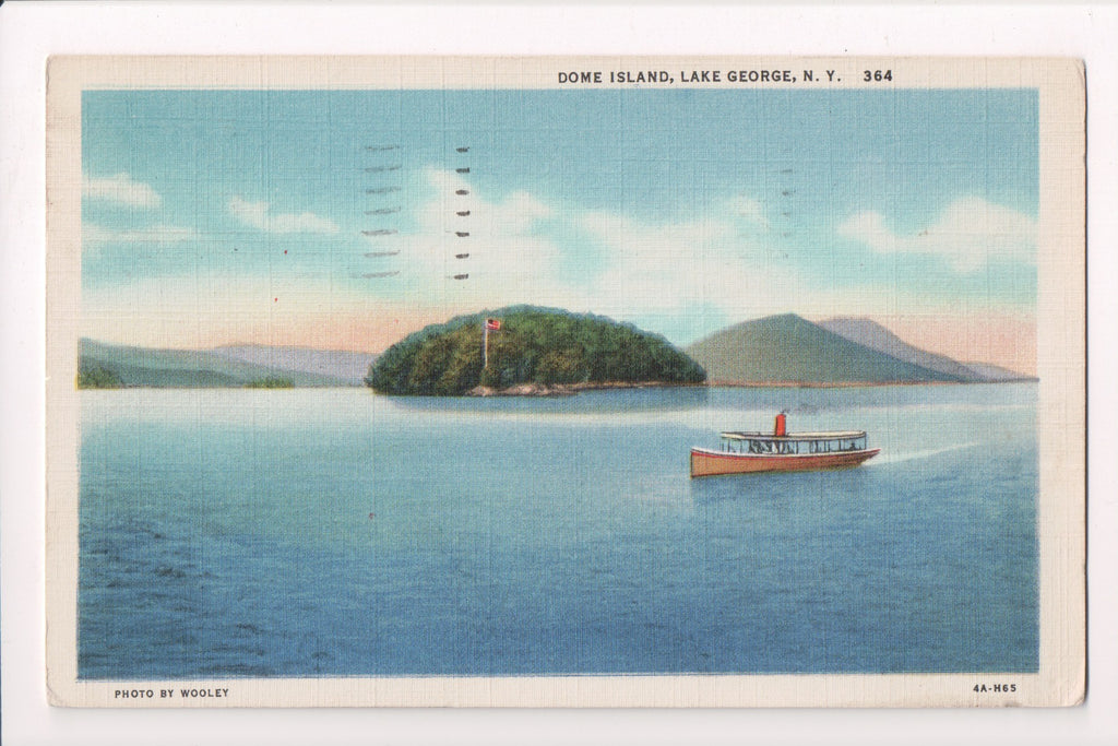 NY, LAKE GEORGE - Dome Island, @1937 postcard - A17331