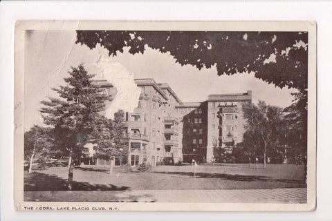 NY, LAKE PLACID - The Agora, Lake Placid Club - Q-0018 - postcard **DAMAGED / AS