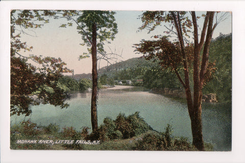 NY, Little Falls - Mohawk River, few buildings - @1910 postcard - A06620