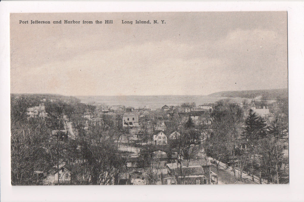 NY, LONG BEACH - Port Jefferson, Harbor, Kanes Pharmacy postcard - A06185