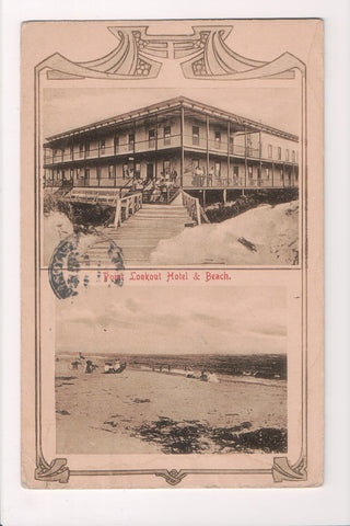 NY, FREEPORT? -  Point Lookout Hotel, Beach - Langsdorf postcard - C06567