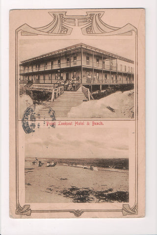NY, Freeport? -  Point Lookout Hotel, Beach - Langsdorf postcard - C06567