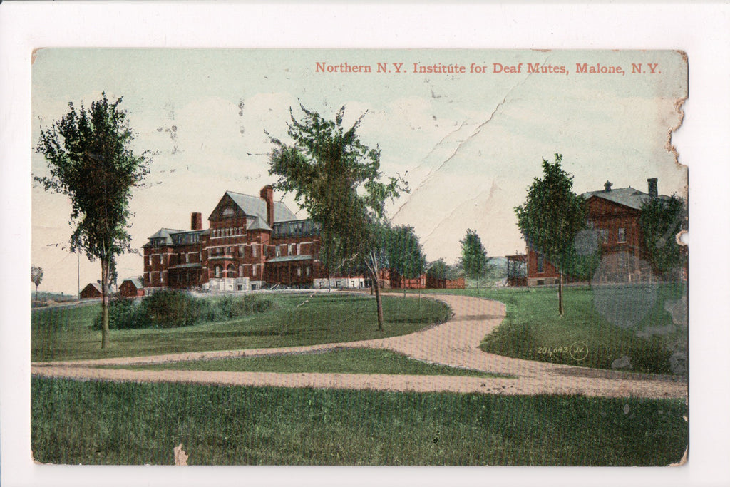 NY, Malone - Northern NY Institute for Deaf Mutes - Z17064 - postcard **DAMAGED