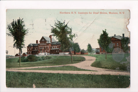 NY, MALONE - Northern NY Institute for Deaf Mutes - Z17064 - postcard **DAMAGED