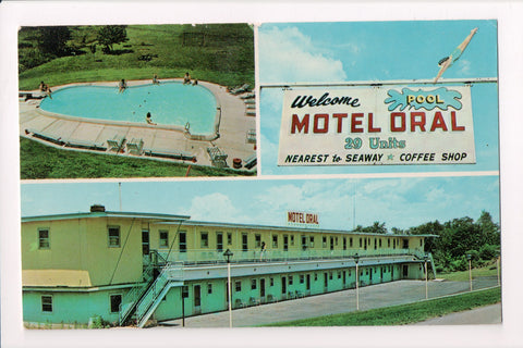 NY,  MASSENA - Hotel Oral on Route 37, vintage postcard - R00700