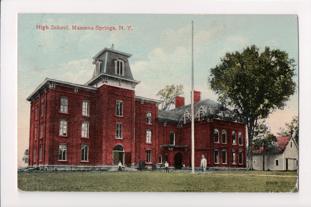 NY, MASSENA SPRINGS - High School postcard - CR0029
