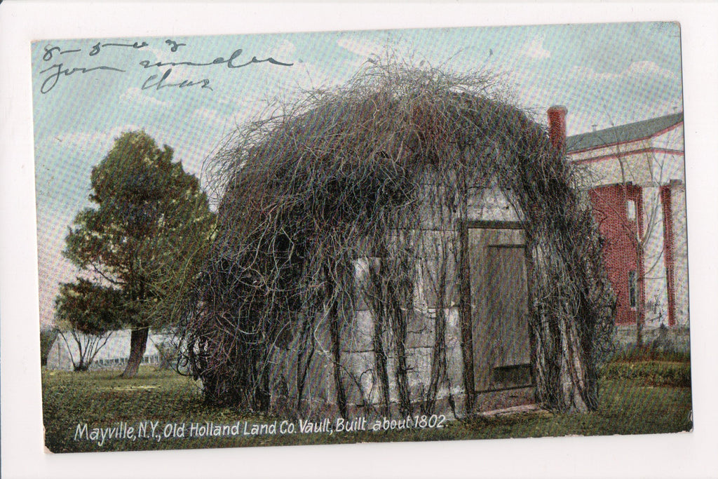 NY, MAYVILLE - Holland Land Co Vault built @1802 postcard - K06017