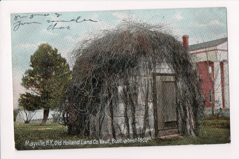 NY, Mayville - Holland Land Co Vault built @1802 postcard - K06017