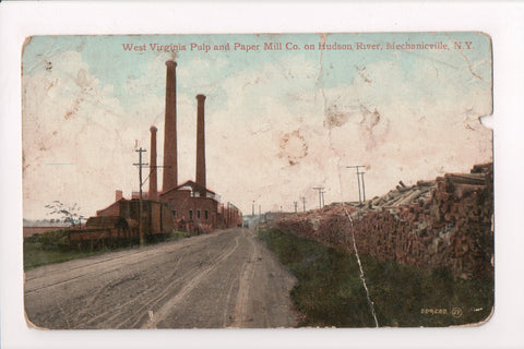 NY, MECHANICVILLE - West Virginia Pulp and Paper Mill - 500447 - postcard **DAMA