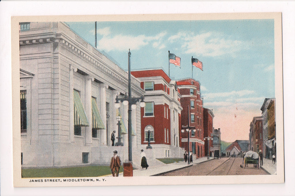 NY, MIDDLETOWN - James St, vintage postcard - J03027