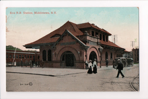 NY, Middletown - Erie Railroad Station, Train Depot postcard - w05247